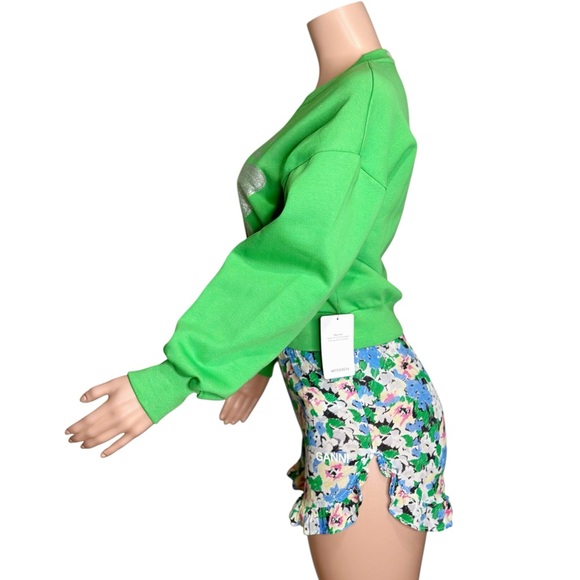SOLD GANNI Isoli Butterfly Sweatshirt, Kelly Green, XXS - Picture 9 of 13